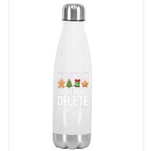 Tech Support Im Here To Delete Your Cookies Christmas Stainless Steel Insulated Water Bottle