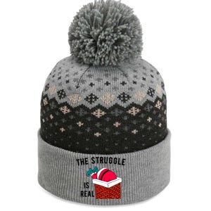 The Struggle Is Real Santa Funny Holiday The Baniff Cuffed Pom Beanie