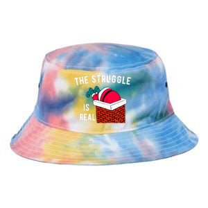 The Struggle Is Real Santa Funny Holiday Tie Dye Newport Bucket Hat