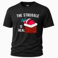 The Struggle Is Real Santa Funny Holiday Cooling Performance Crew T-Shirt