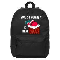 The Struggle Is Real Santa Funny Holiday 16 in Basic Backpack