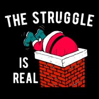 The Struggle Is Real Santa Funny Holiday 16 in Basic Backpack