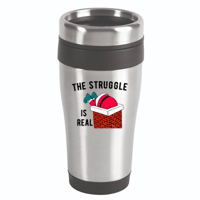 The Struggle Is Real Santa Funny Holiday 16oz Travel Tumbler