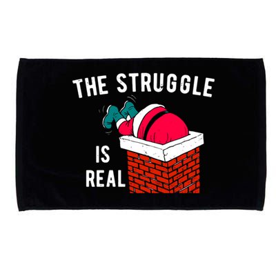 The Struggle Is Real Santa Funny Holiday Microfiber Hand Towel