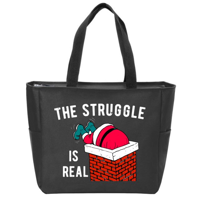 The Struggle Is Real Santa Funny Holiday Zip Tote Bag