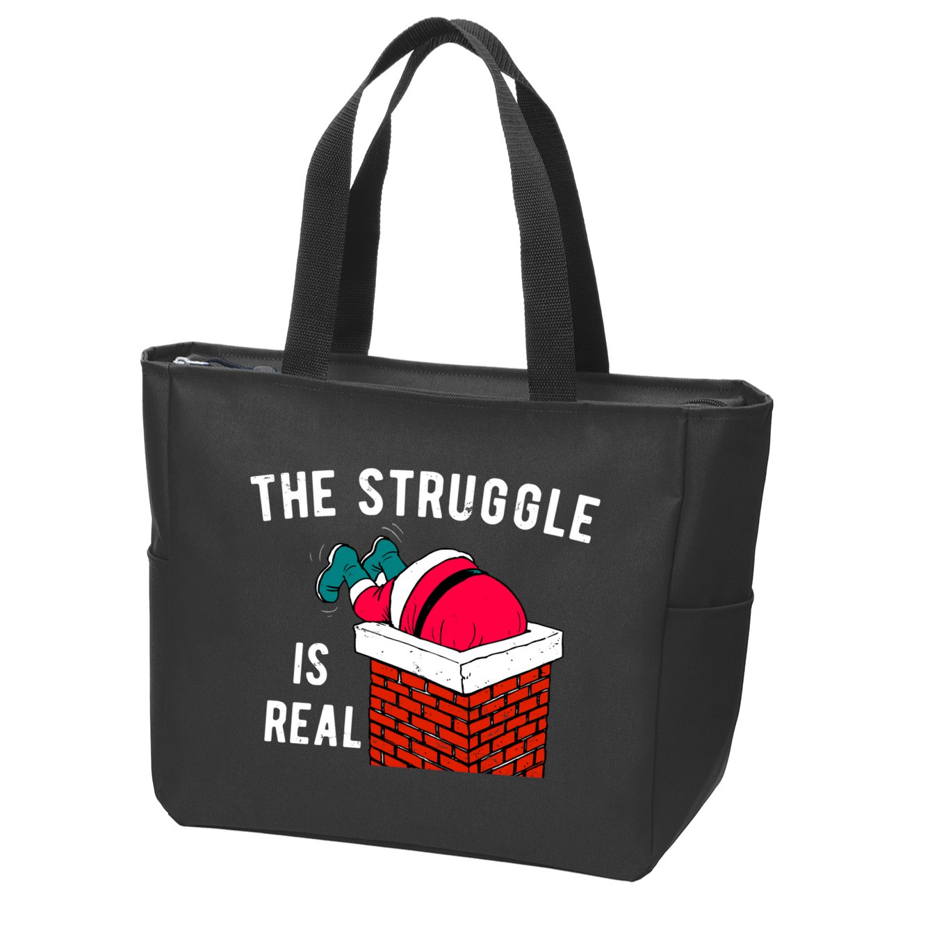 The Struggle Is Real Santa Funny Holiday Zip Tote Bag