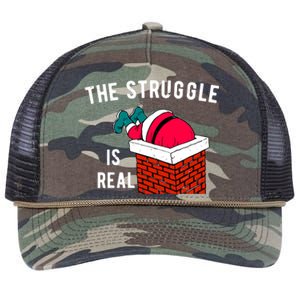 The Struggle Is Real Santa Funny Holiday Retro Rope Trucker Hat Cap