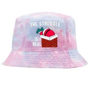 The Struggle Is Real Santa Funny Holiday Tie-Dyed Bucket Hat