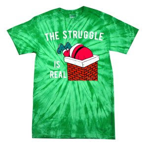 The Struggle Is Real Santa Funny Holiday Tie-Dye T-Shirt