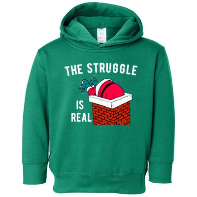 The Struggle Is Real Santa Funny Holiday Toddler Hoodie