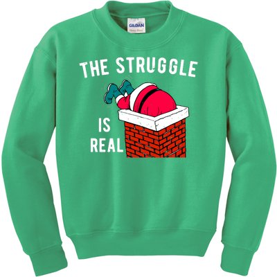 The Struggle Is Real Santa Funny Holiday Kids Sweatshirt