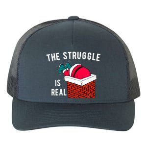 The Struggle Is Real Santa Funny Holiday Yupoong Adult 5-Panel Trucker Hat