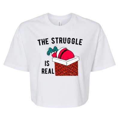 The Struggle Is Real Santa Funny Holiday Bella+Canvas Jersey Crop Tee