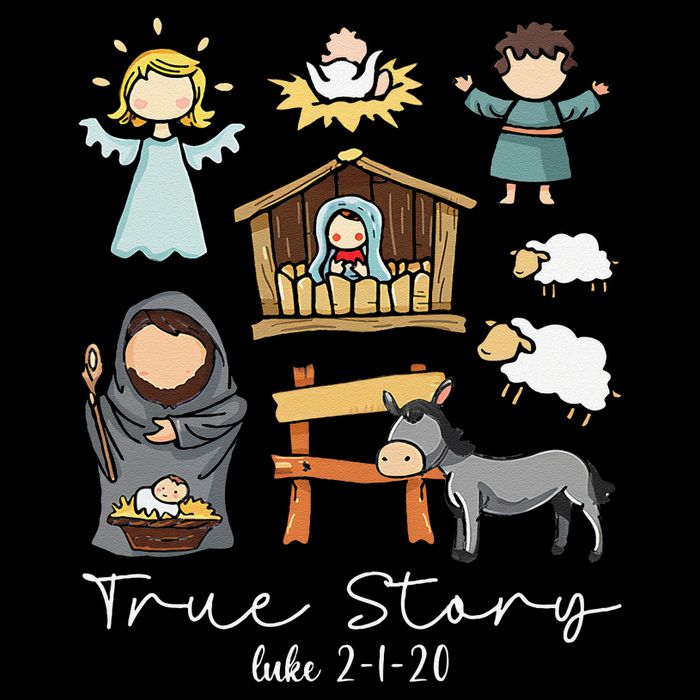 True Story Jesus Christmas Nativity Scene Christian Xmas 16 in Basic Backpack