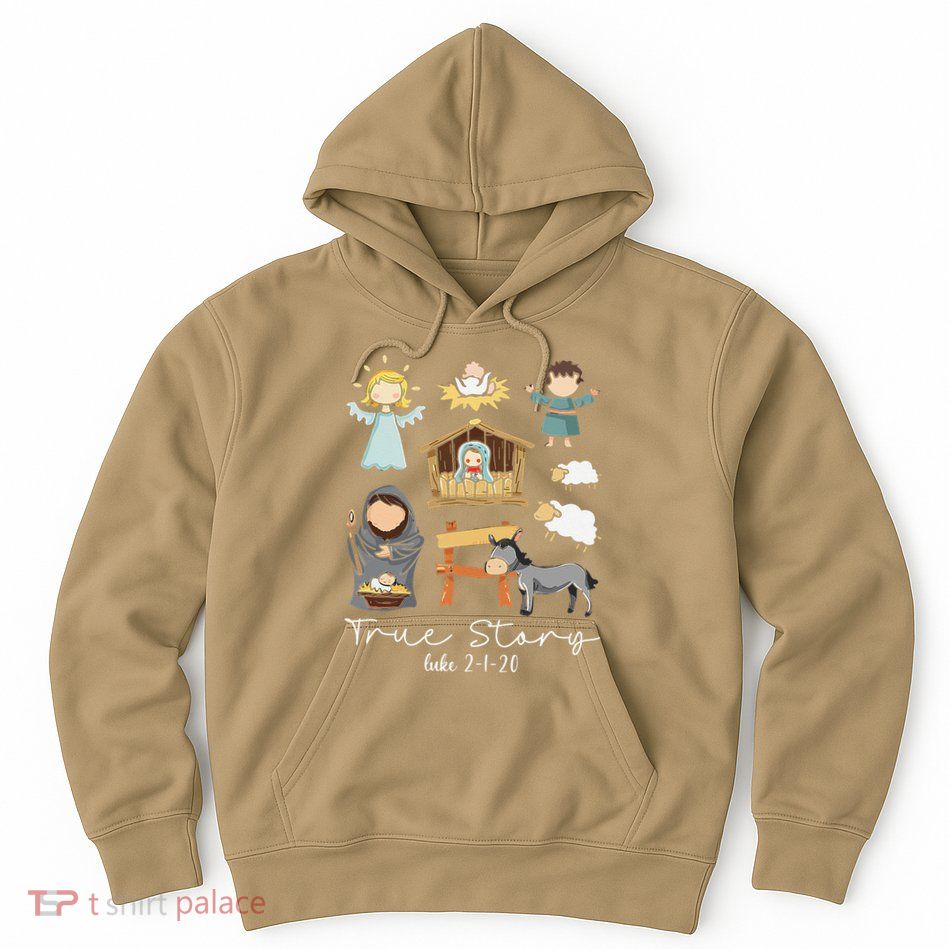 True Story Jesus Christmas Nativity Scene Christian Xmas Hoodie
