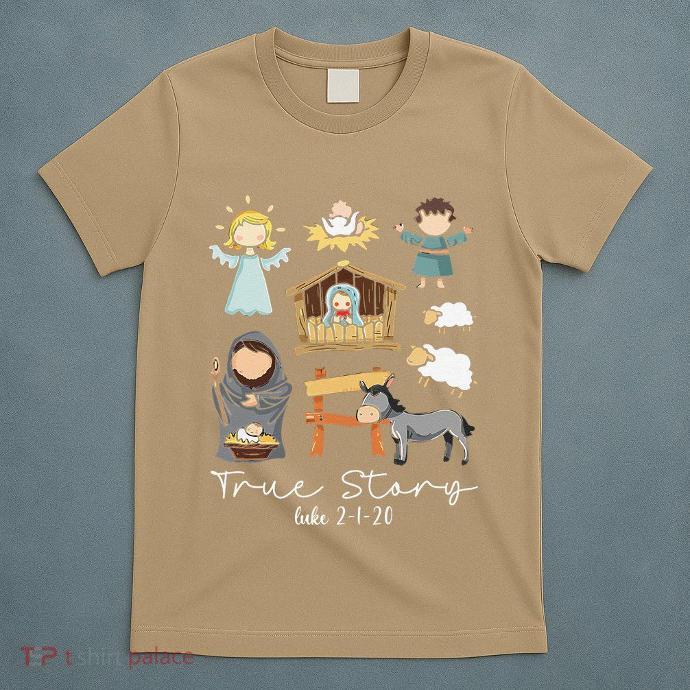 True Story Jesus Christmas Nativity Scene Christian Xmas T-Shirt