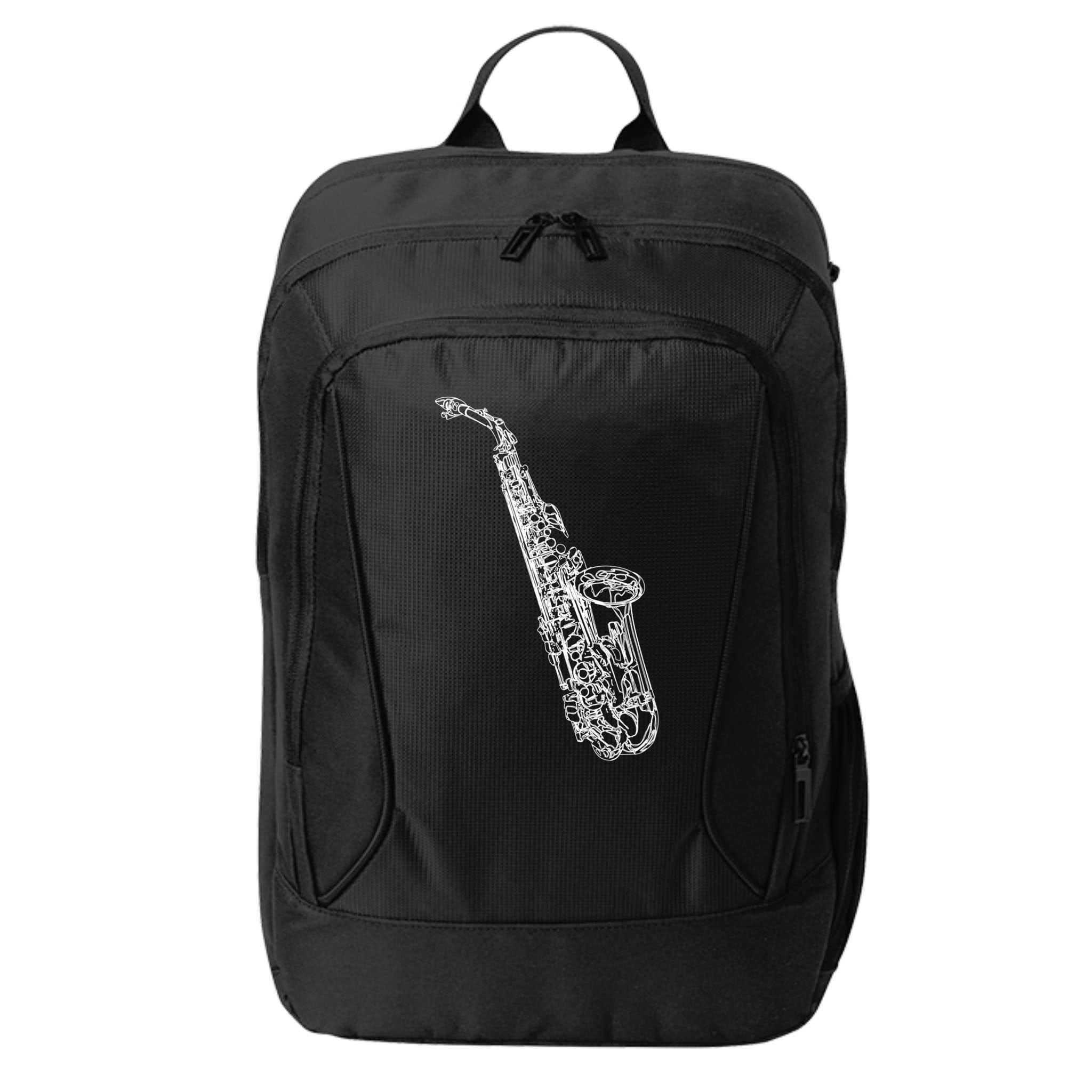 Tenor Saxophone Jazz Music Saxophonist Funny Gift City Backpack