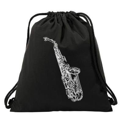 Tenor Saxophone Jazz Music Saxophonist Funny Gift Drawstring Bag