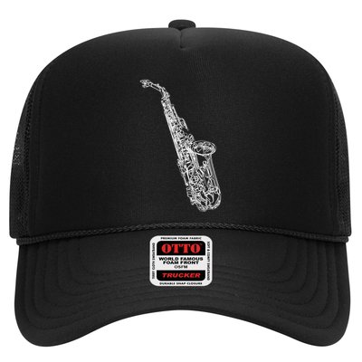 Tenor Saxophone Jazz Music Saxophonist Funny Gift Trucker Hat