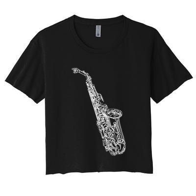 Tenor Saxophone Jazz Music Saxophonist Funny Gift Crop Top
