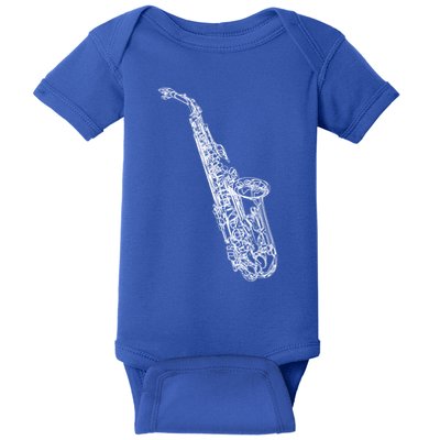 Tenor Saxophone Jazz Music Saxophonist Funny Gift Baby Bodysuit