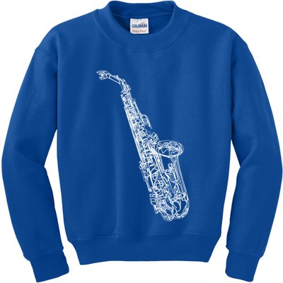 Tenor Saxophone Jazz Music Saxophonist Funny Gift Kids Sweatshirt
