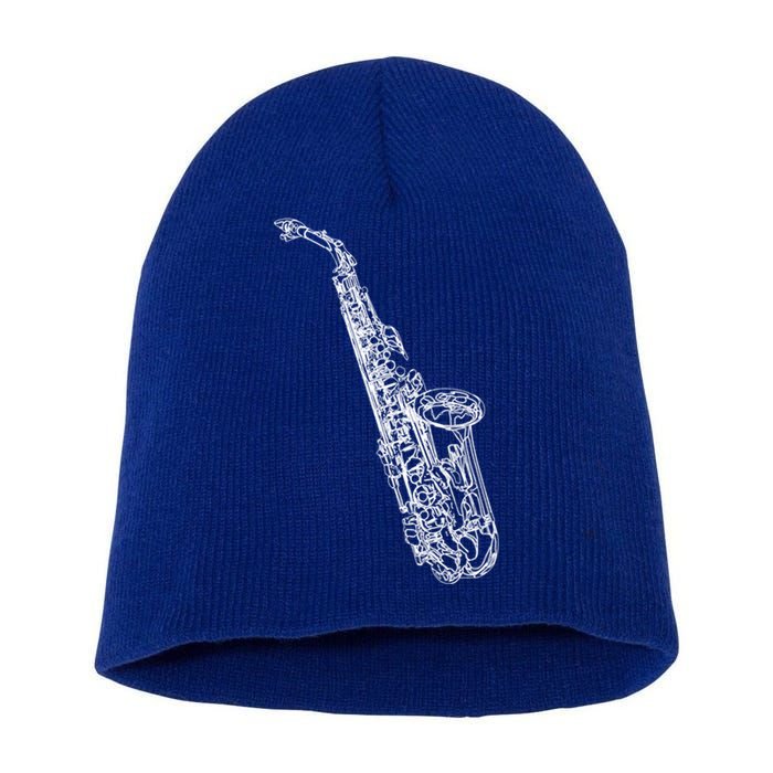 Tenor Saxophone Jazz Music Saxophonist Funny Gift Short Acrylic Beanie