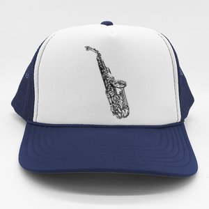 Tenor Saxophone Jazz Music Saxophonist Funny Gift Trucker Hat