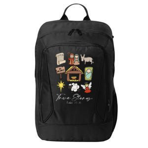 True Story Jesus Christmas Nativity Scene Christian City Backpack