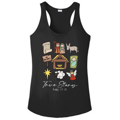 True Story Jesus Christmas Nativity Scene Christian Ladies PosiCharge Competitor Racerback Tank