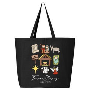 True Story Jesus Christmas Nativity Scene Christian 25L Jumbo Tote