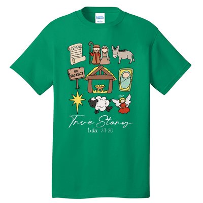 True Story Jesus Christmas Nativity Scene Christian Tall T-Shirt