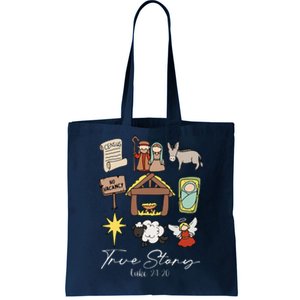 True Story Jesus Christmas Nativity Scene Christian Tote Bag