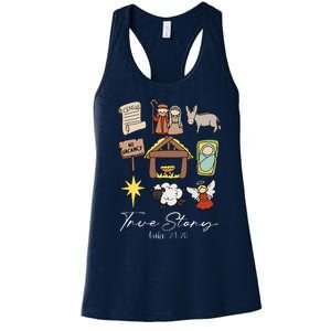 True Story Jesus Christmas Nativity Scene Christian Women's Racerback Tank