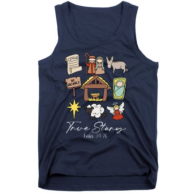 True Story Jesus Christmas Nativity Scene Christian Tank Top