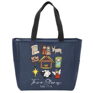 True Story Jesus Christmas Nativity Scene Christian Zip Tote Bag