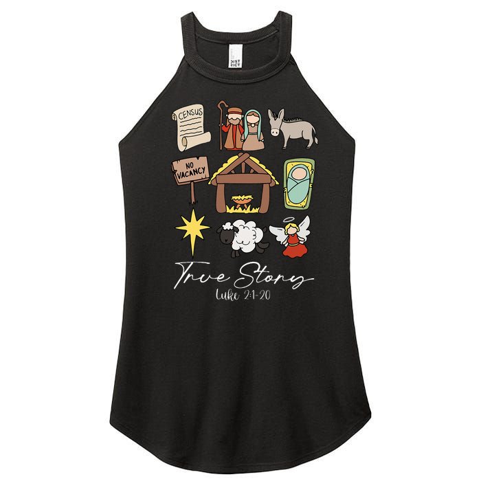 True Story Jesus Christmas Nativity Scene Christian Women's Perfect Tri Rocker Tank