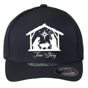 True Story Jesus Christmas Flexfit Unipanel Trucker Cap