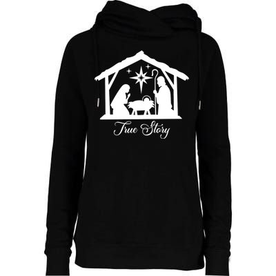 True Story Jesus Christmas Womens Funnel Neck Pullover Hood