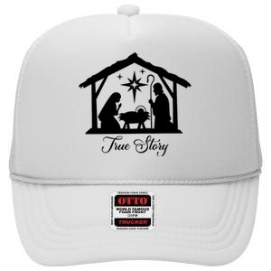 True Story Jesus Christmas High Crown Mesh Back Trucker Hat