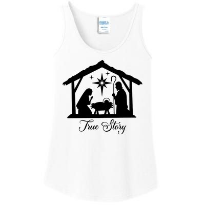 True Story Jesus Christmas Ladies Essential Tank