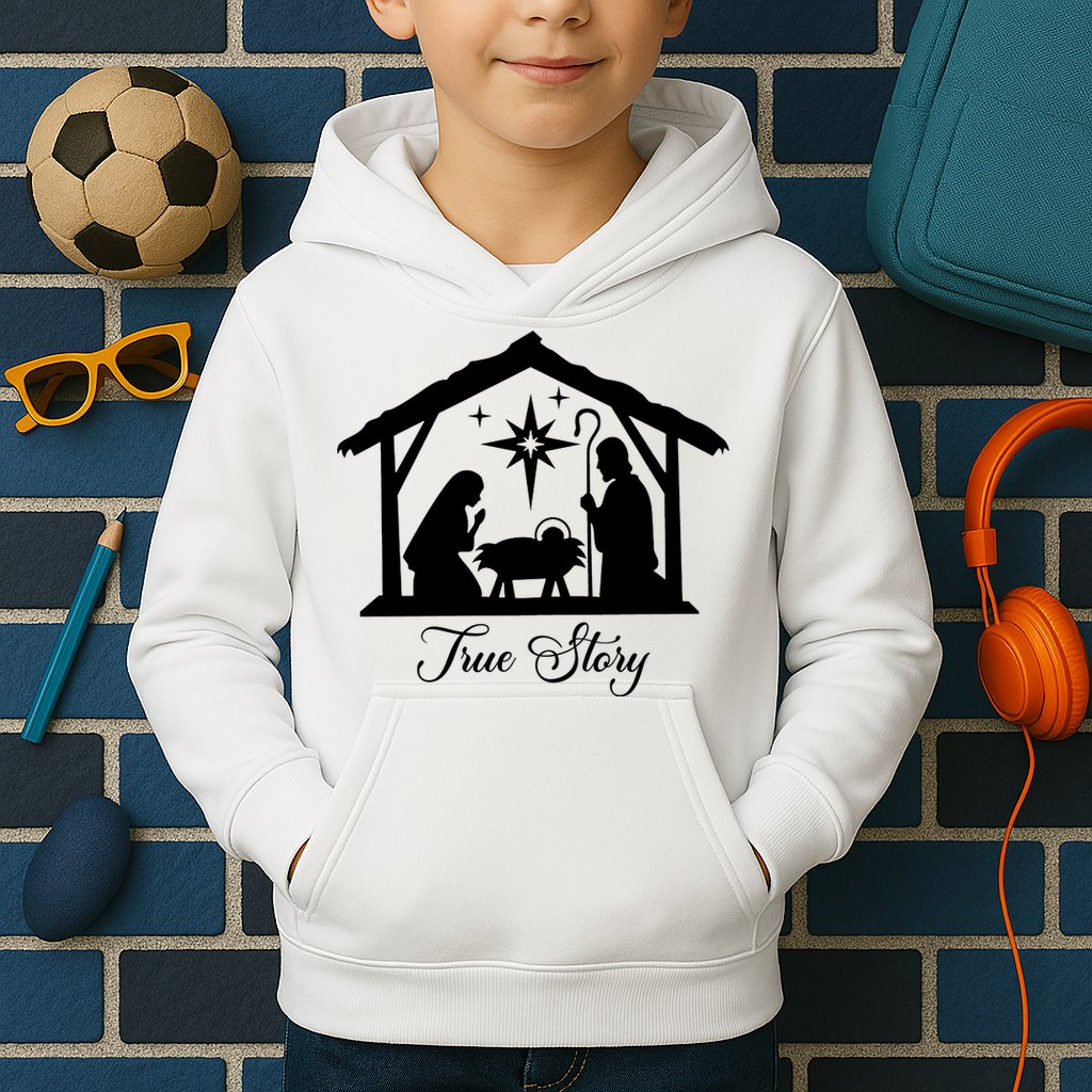 True Story Jesus Christmas Kids Hoodie