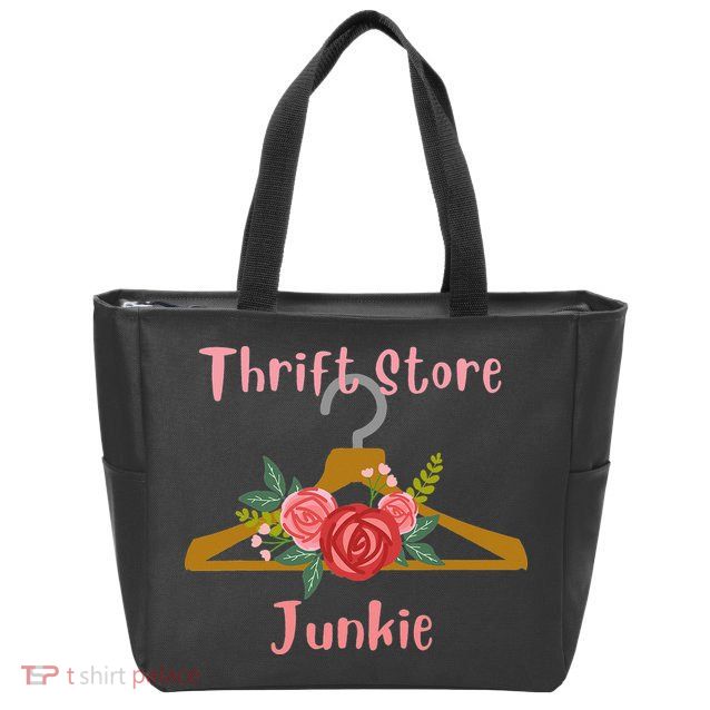 Thrift Store Junkie Zip Tote Bag