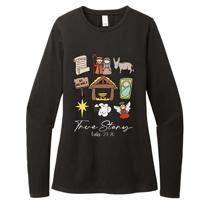 True Story Jesus Christmas Nativity Scene Christian Womens CVC Long Sleeve Shirt