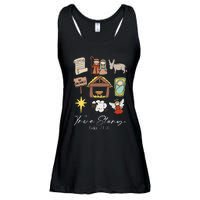 True Story Jesus Christmas Nativity Scene Christian Ladies Essential Flowy Tank