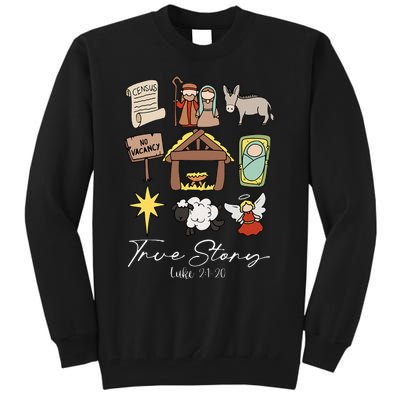 True Story Jesus Christmas Nativity Scene Christian Tall Sweatshirt