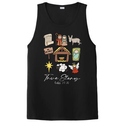 True Story Jesus Christmas Nativity Scene Christian PosiCharge Competitor Tank