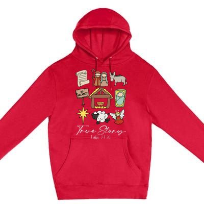 True Story Jesus Christmas Nativity Scene Christian Premium Pullover Hoodie