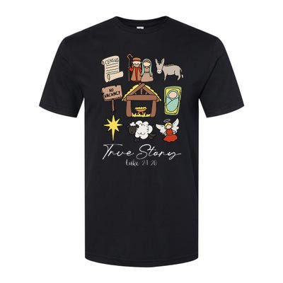 True Story Jesus Christmas Nativity Scene Christian Softstyle CVC T-Shirt