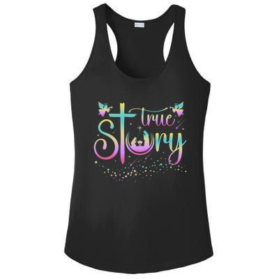 True Story Jesus Xmas Christmas Christian Nativity Scene Ladies PosiCharge Competitor Racerback Tank